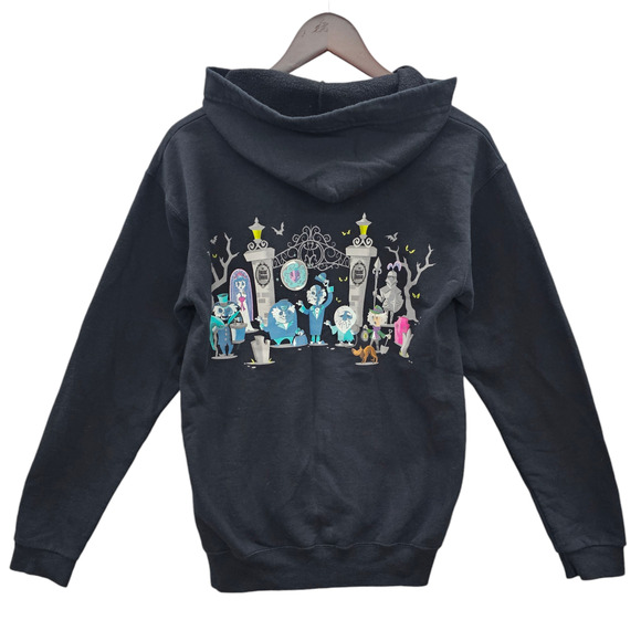 Disney Parks Haunted Mansion Hoodie Womens Small Black Ghost Cuties Zip Jacket - Picture 1 of 13